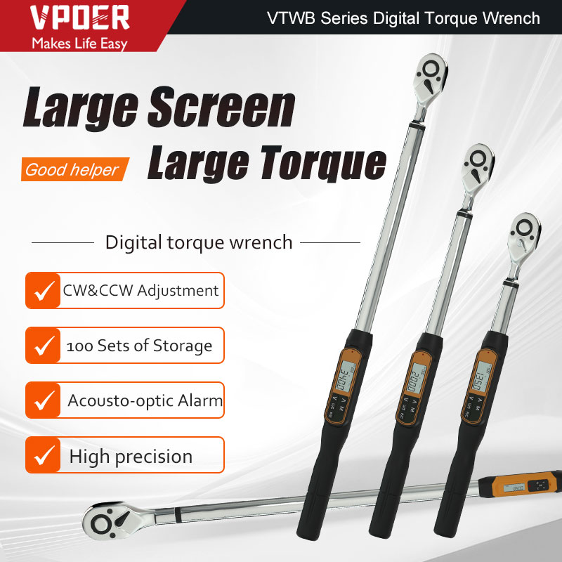 Digital Torque Wrench 1/2 Inch 200Nm - Kunci pas torsi Digital mobil, alat