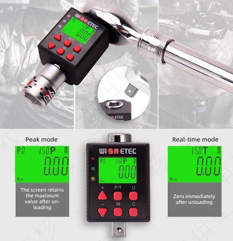 Electronic Torque Adapter 3/8 1/2 Digital - WISRETEC kunci pas torsi Digital, Adapter