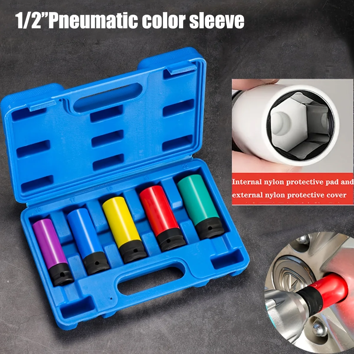Impact Socket Thin Wall Deep Metric Set - Pelindung Roda dengan Ukuran 1/2 Inci,