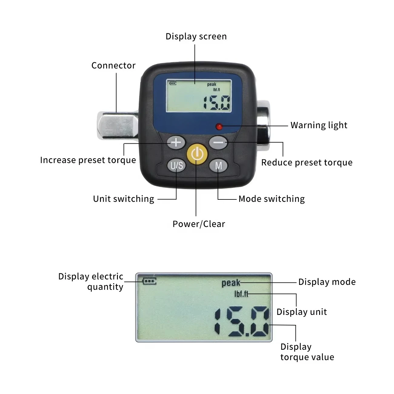 Adaptor Kunci Torsi Digital Al - Electronic Torque Adapter 3/8 1/2 Digital ulasan dan harga