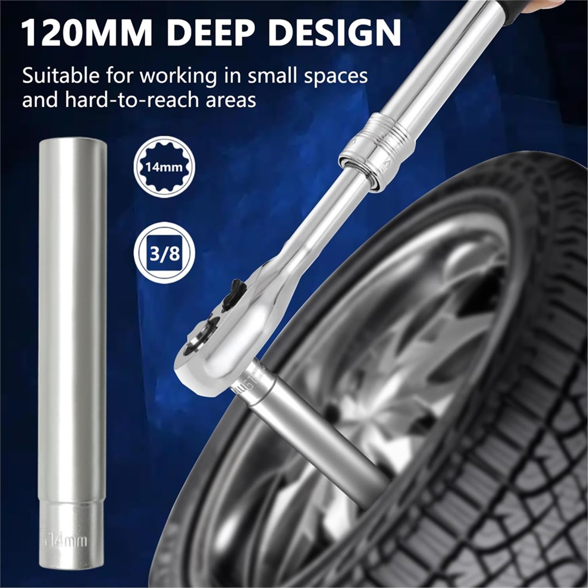 A74U 5PCS Set Soket Metrik Dal - Impact Socket Thin Wall Deep Metric Set ulasan dan harga