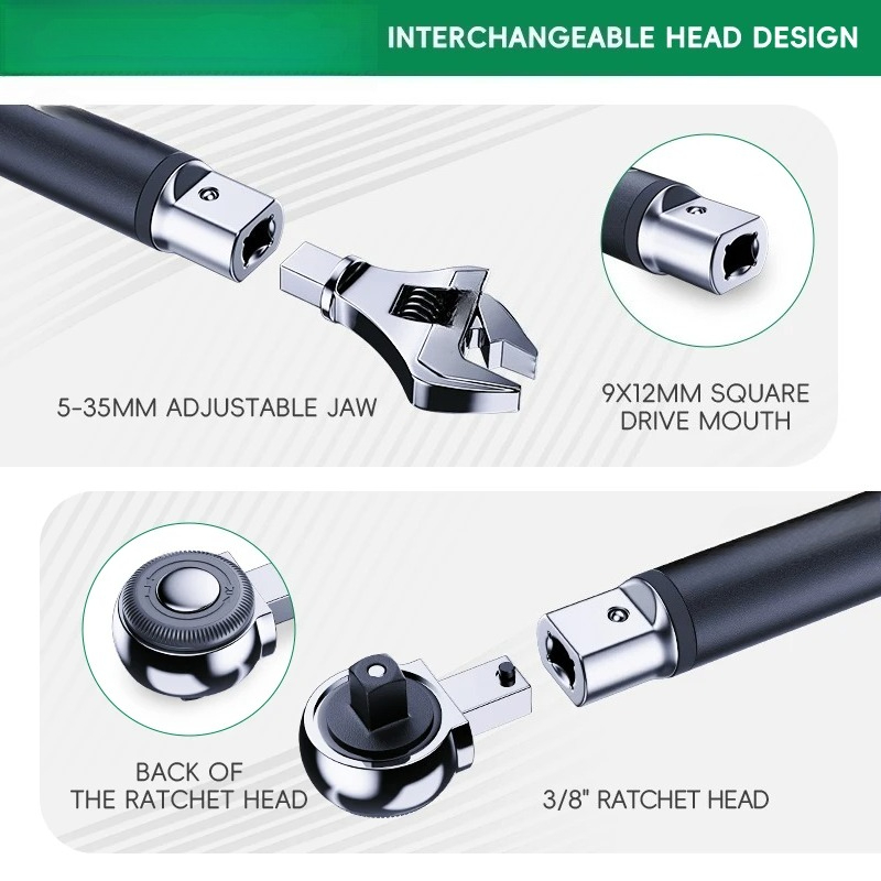 Kunci Torsi Digital dengan Kep - Interchangeable Head Torque Wrench Open ulasan dan harga