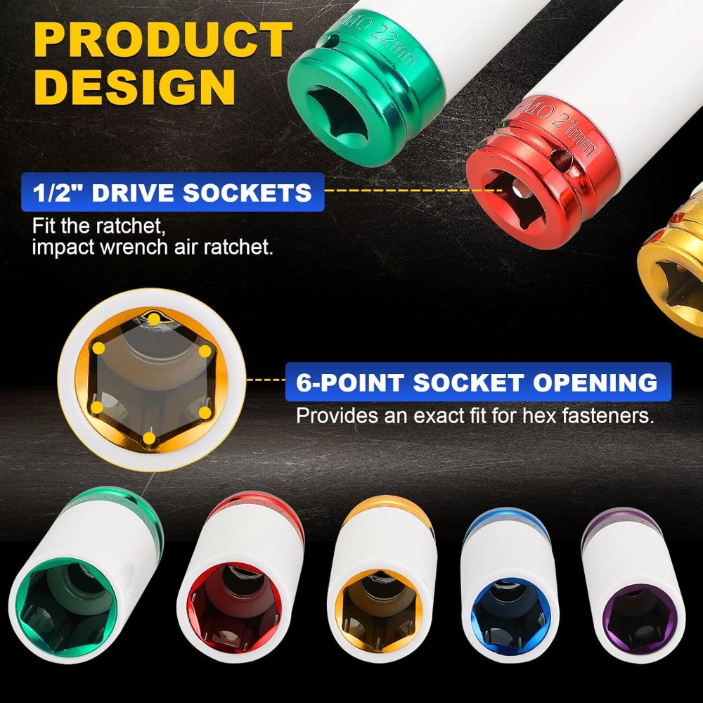 Set Soket Impact Lug Nut 1/2 D - Impact Socket Thin Wall Deep Metric Set ulasan dan harga